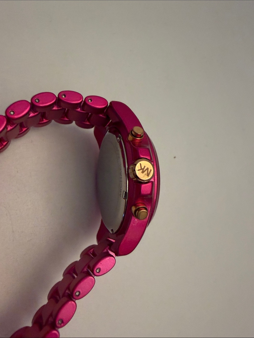 Michael Kors Women's Pink Chronograph Bracelet Watch - Picture 6 of 7